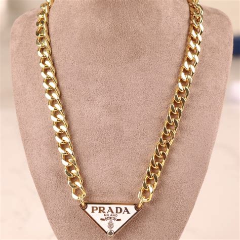 prada oval in gold|gold Prada necklace dupe.